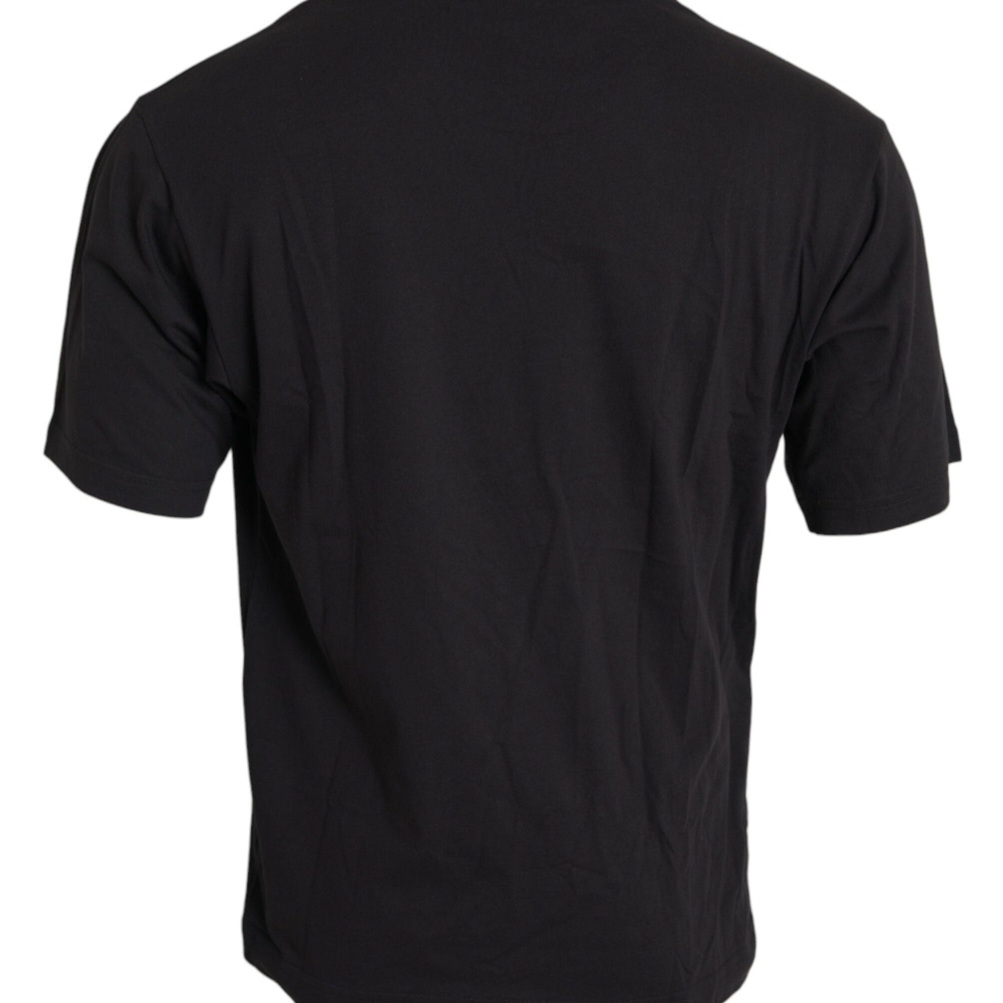 Dolce & Gabbana T-Shirts IT44 | XS Dolce & Gabbana Black Printed Pocket Cotton Crewneck T-shirt