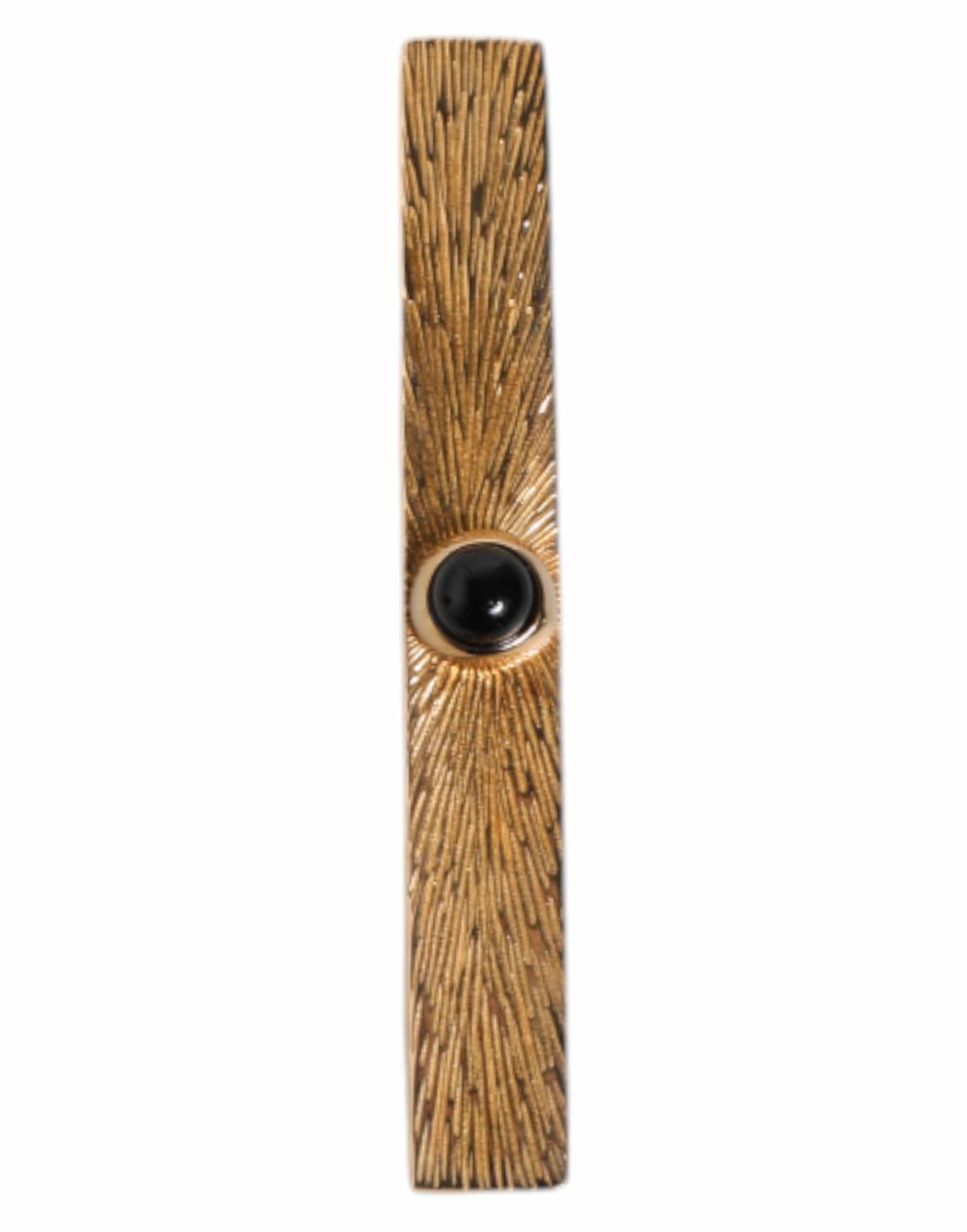 Dolce & Gabbana Dolce & Gabbana Black Sapphire Gold Tone Brass Tie Clip Bar