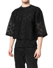 Dolce & Gabbana T-Shirts IT50 | L Dolce & Gabbana Black See Through Logo Short Sleeves T-shirt