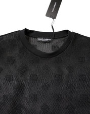 Dolce & Gabbana T-Shirts IT50 | L Dolce & Gabbana Black See Through Logo Short Sleeves T-shirt