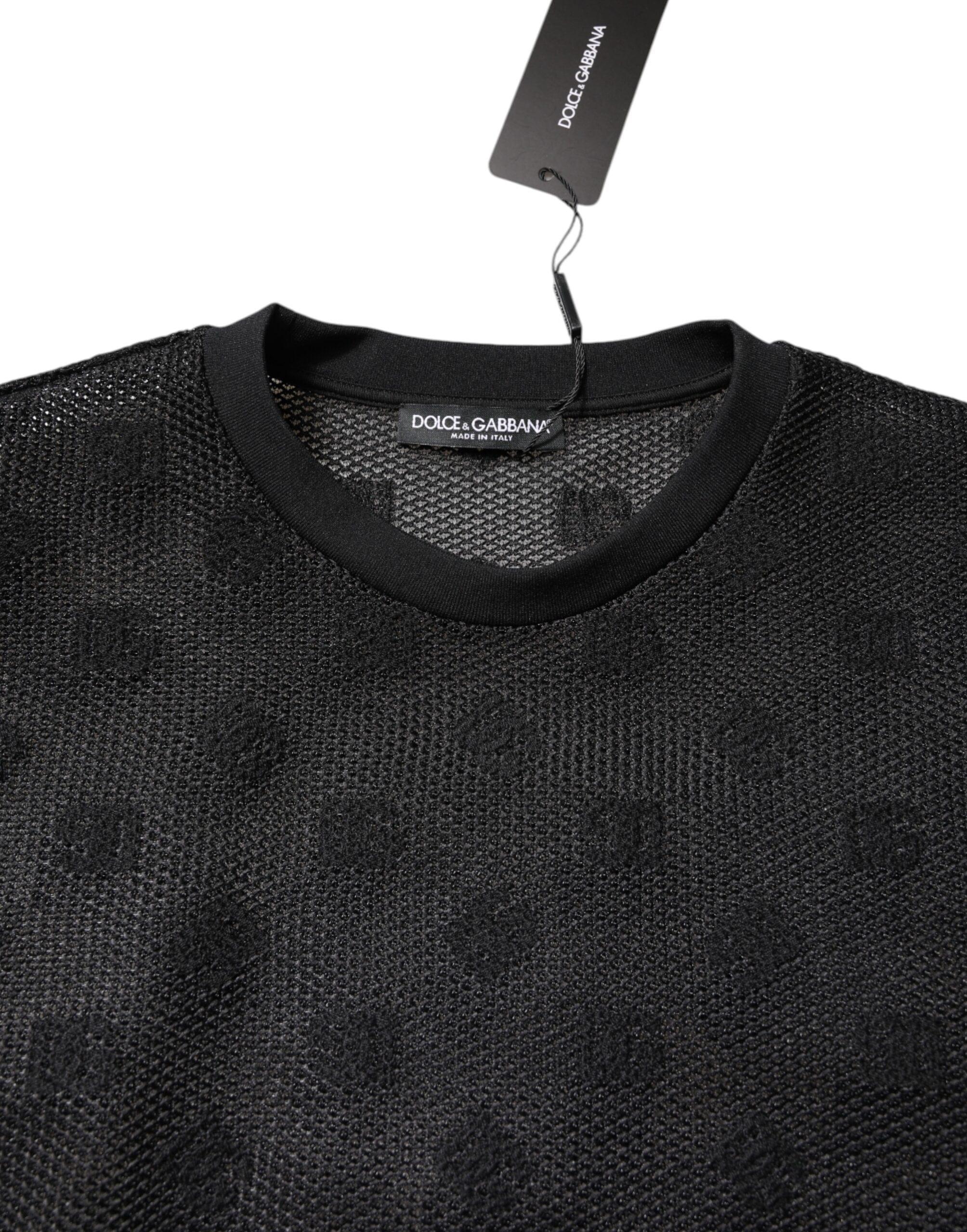 Dolce & Gabbana T-Shirts IT50 | L Dolce & Gabbana Black See Through Logo Short Sleeves T-shirt