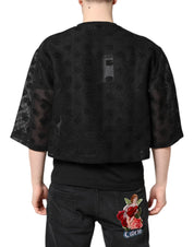 Dolce & Gabbana T-Shirts IT50 | L Dolce & Gabbana Black See Through Logo Short Sleeves T-shirt