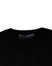 Dolce & Gabbana T-Shirts ÌT40| XXS Dolce & Gabbana Black Silk Round Neck Sleeveless T-shirt