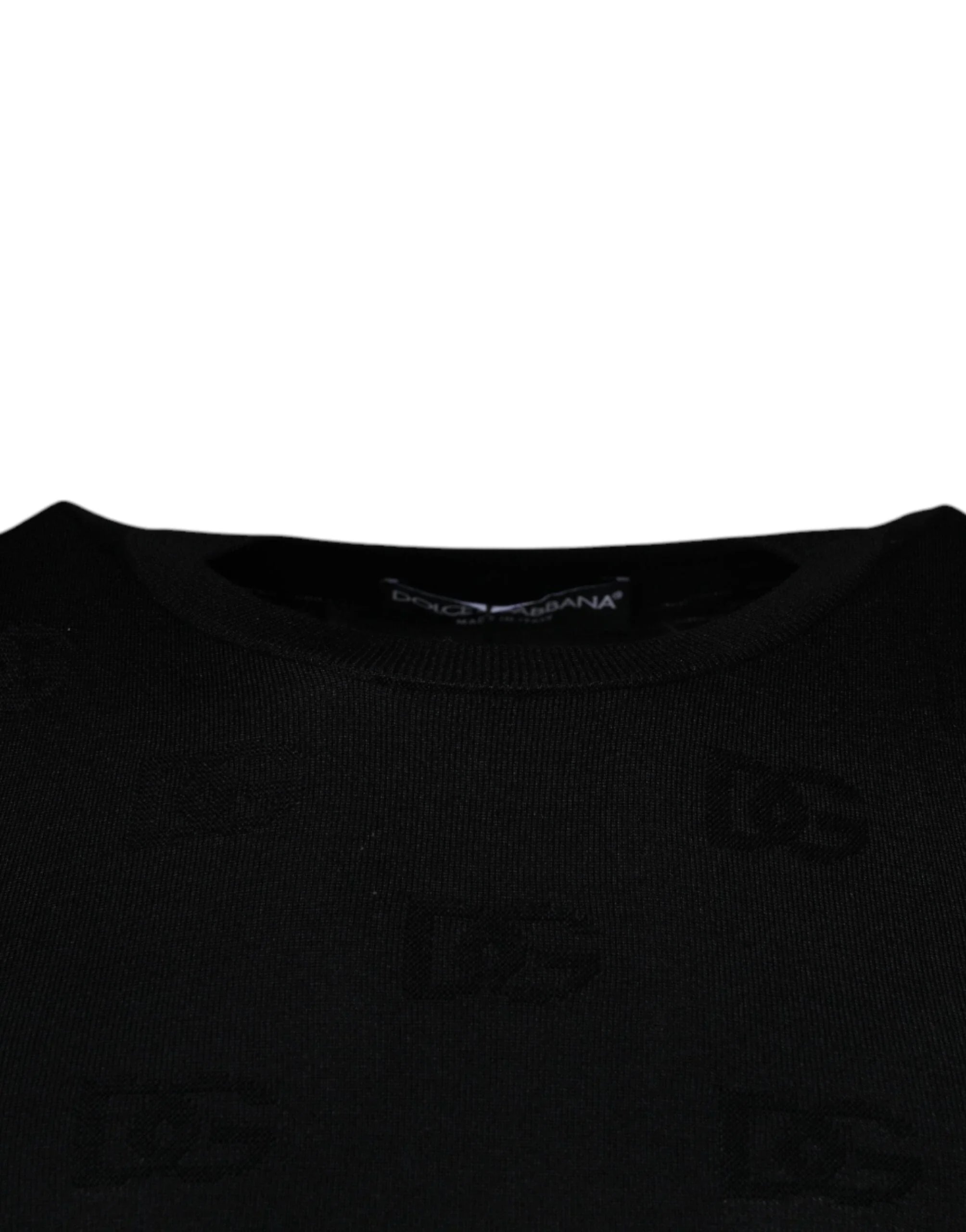 Dolce & Gabbana T-Shirts ÌT40| XXS Dolce & Gabbana Black Silk Round Neck Sleeveless T-shirt