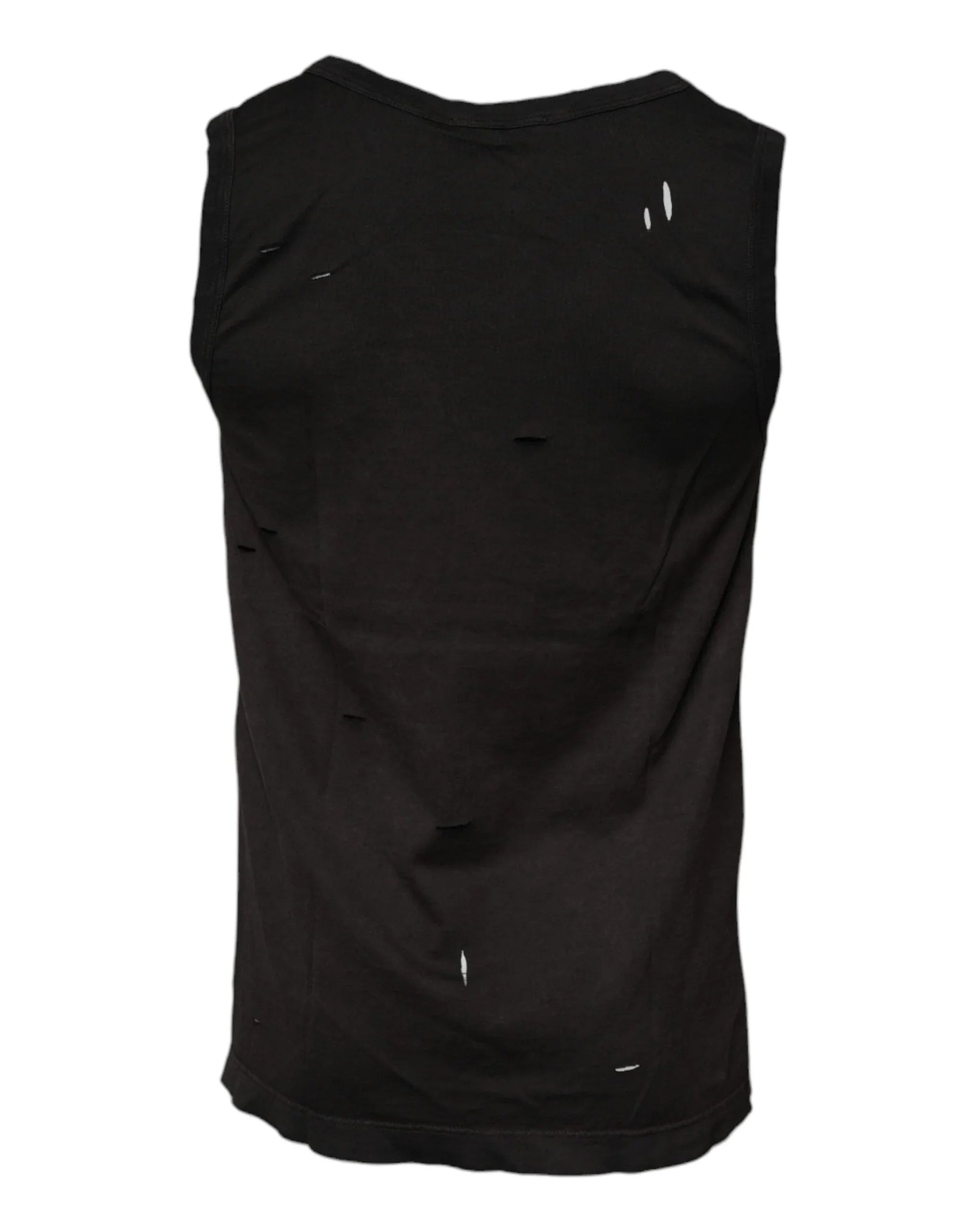 Dolce & Gabbana T-Shirts IT44 | XS Dolce & Gabbana Black Sleeveless Round Neck Tank T-shirt