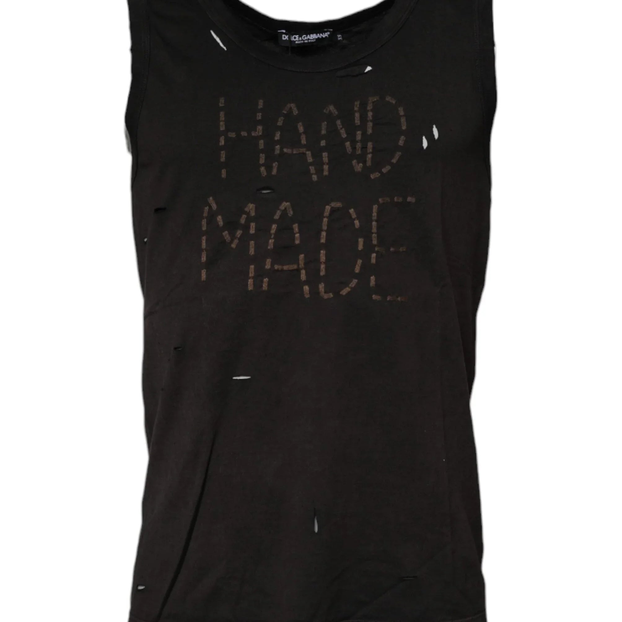 Dolce & Gabbana T-Shirts IT44 | XS Dolce & Gabbana Black Sleeveless Round Neck Tank T-shirt