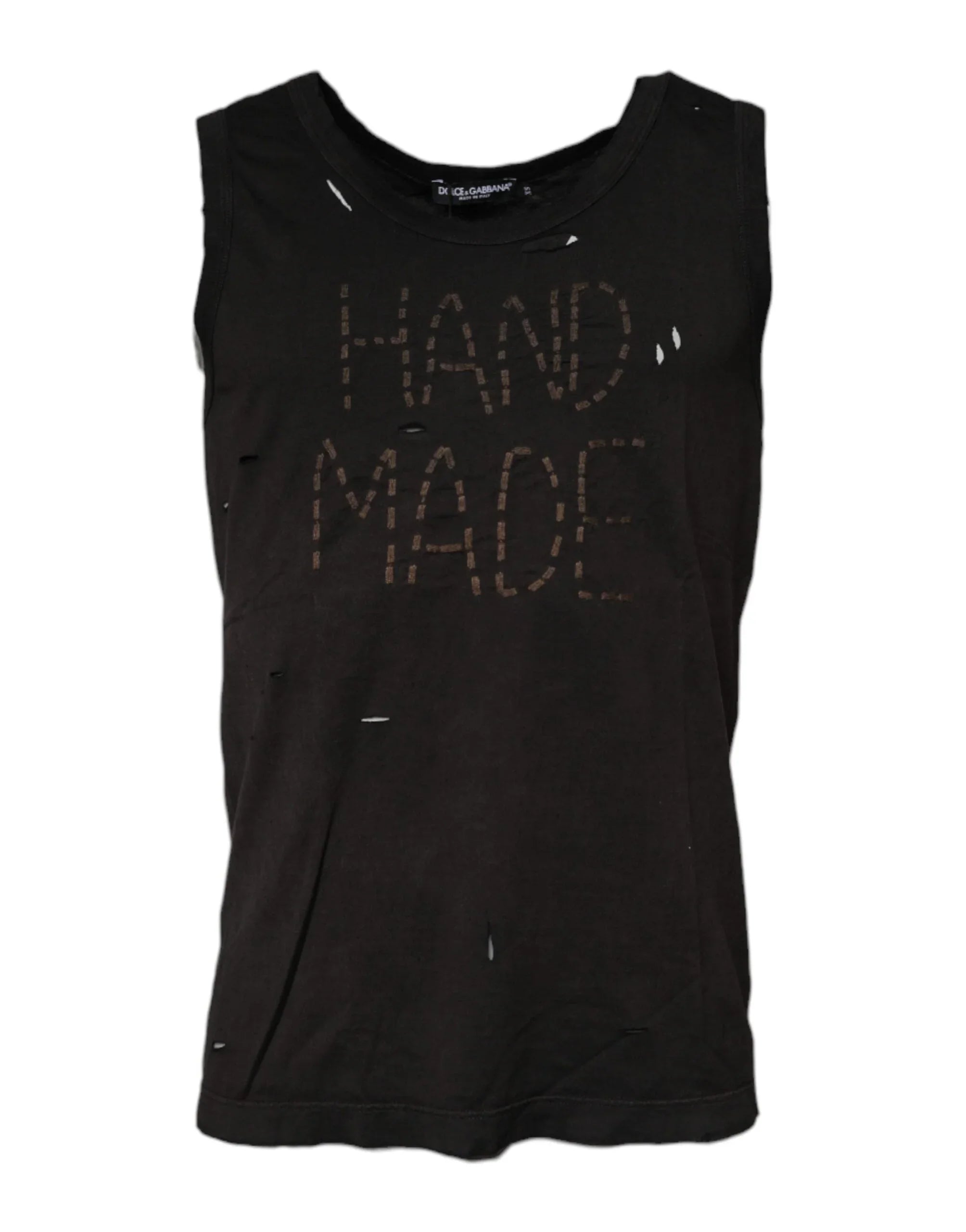 Dolce & Gabbana T-Shirts IT44 | XS Dolce & Gabbana Black Sleeveless Round Neck Tank T-shirt
