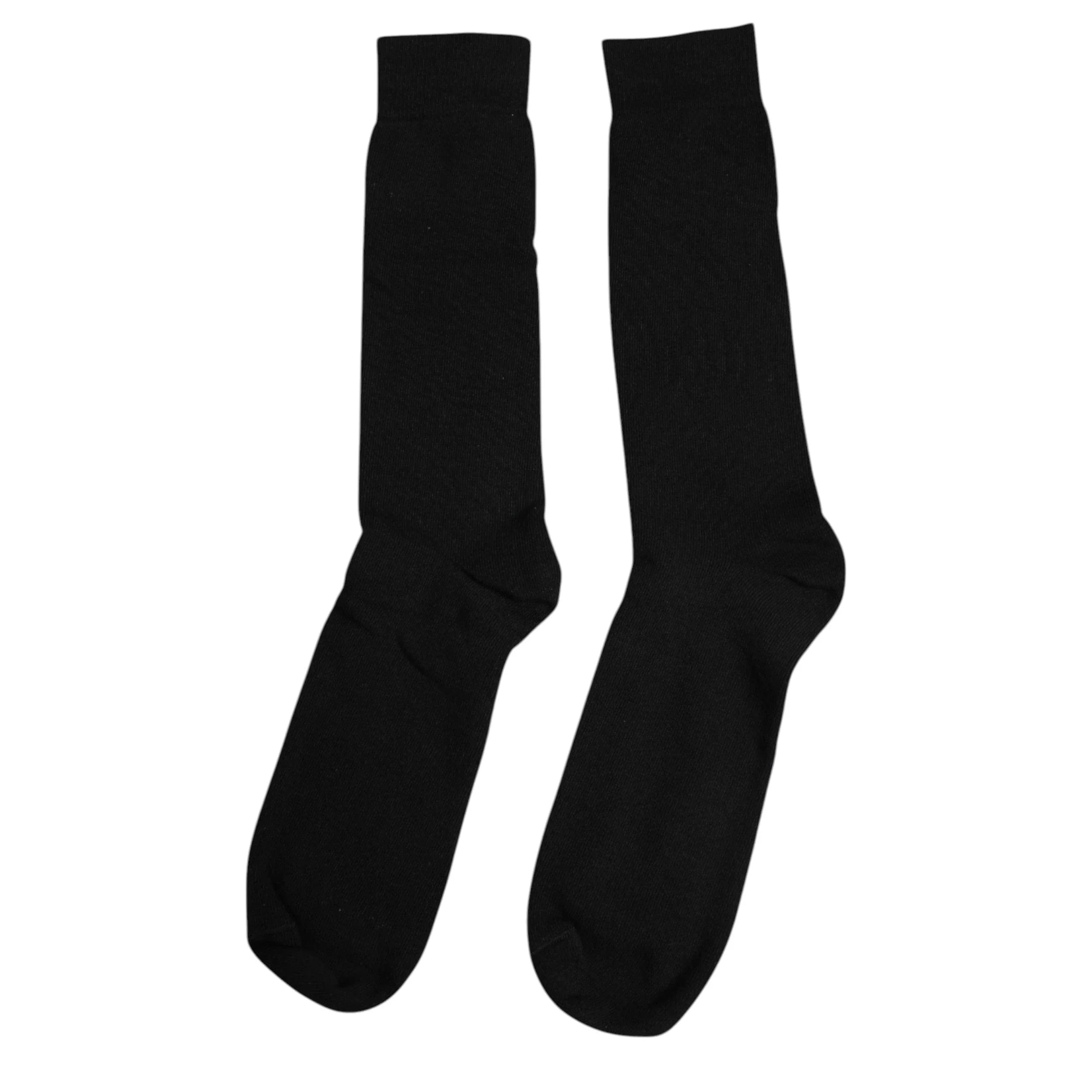 Dolce & Gabbana L Dolce & Gabbana Black Solid Cotton Mid Calf Men Socks