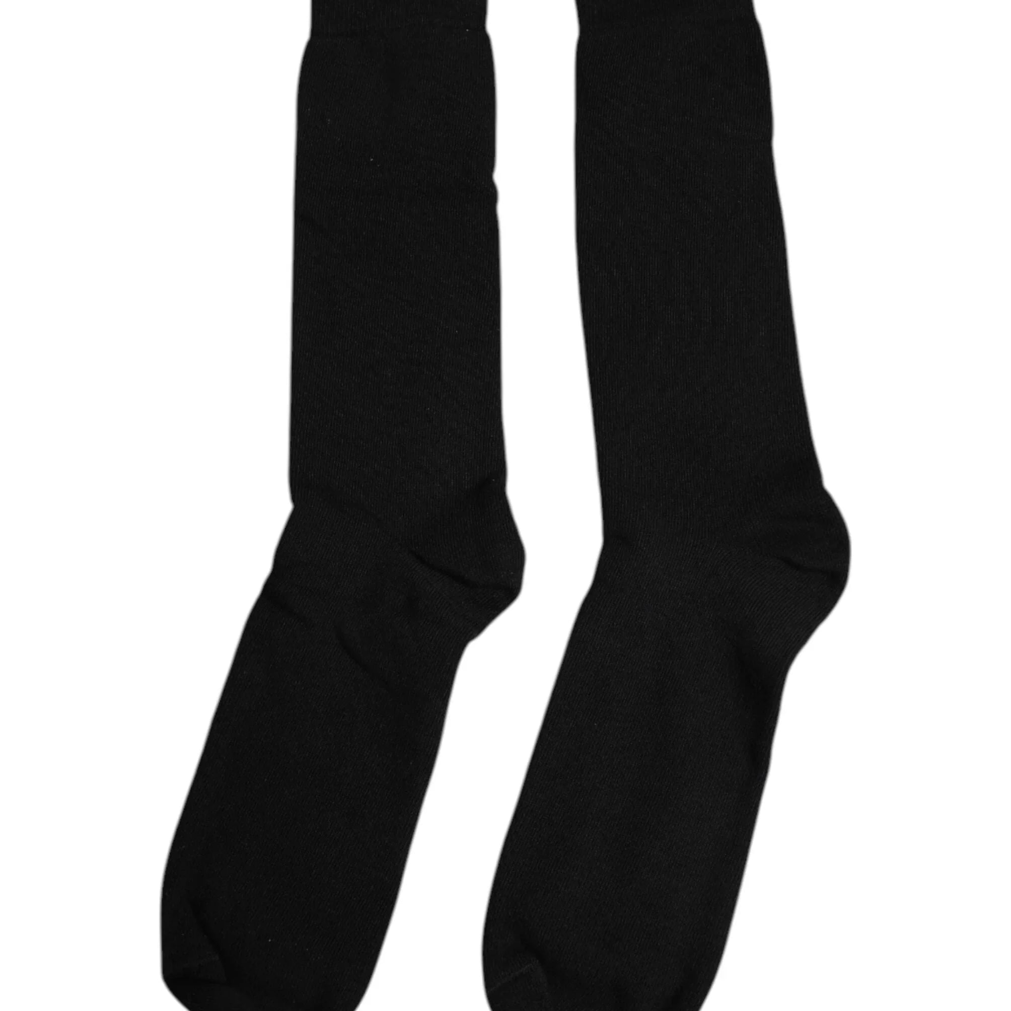 Dolce & Gabbana L Dolce & Gabbana Black Solid Cotton Mid Calf Men Socks