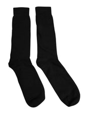 Dolce & Gabbana L Dolce & Gabbana Black Solid Cotton Mid Calf Men Socks