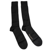 Dolce & Gabbana L Dolce & Gabbana Black Stretch Logo Mid Calf Men Socks