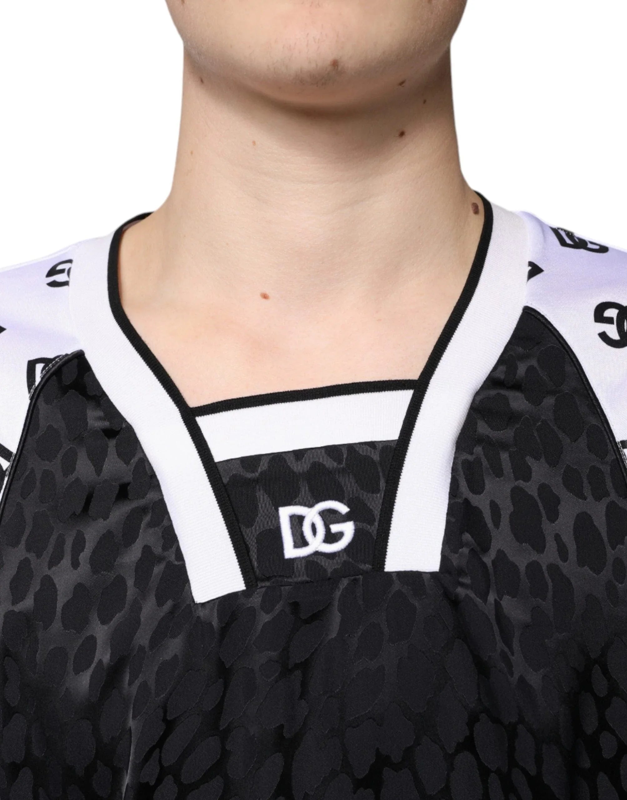 Dolce & Gabbana T-Shirts IT52 | XL Dolce & Gabbana Black White Logo Men Short Sleeves T-shirt