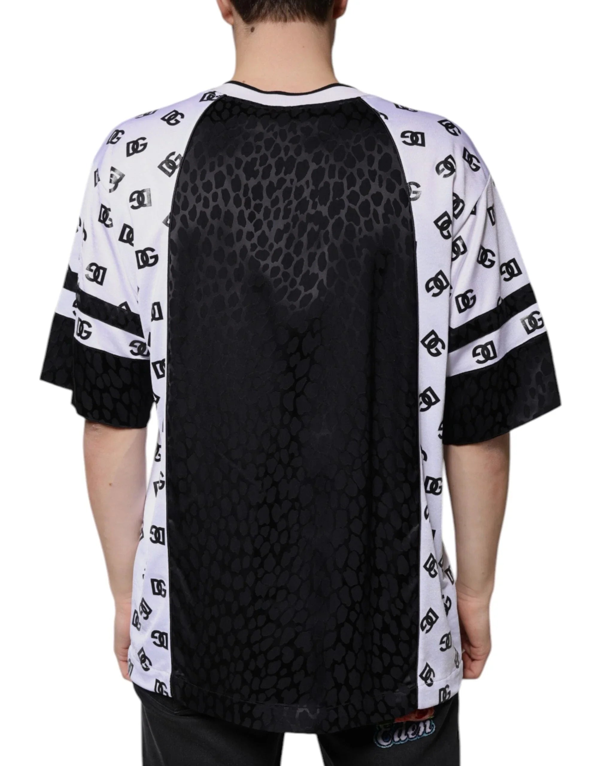 Dolce & Gabbana T-Shirts IT52 | XL Dolce & Gabbana Black White Logo Men Short Sleeves T-shirt