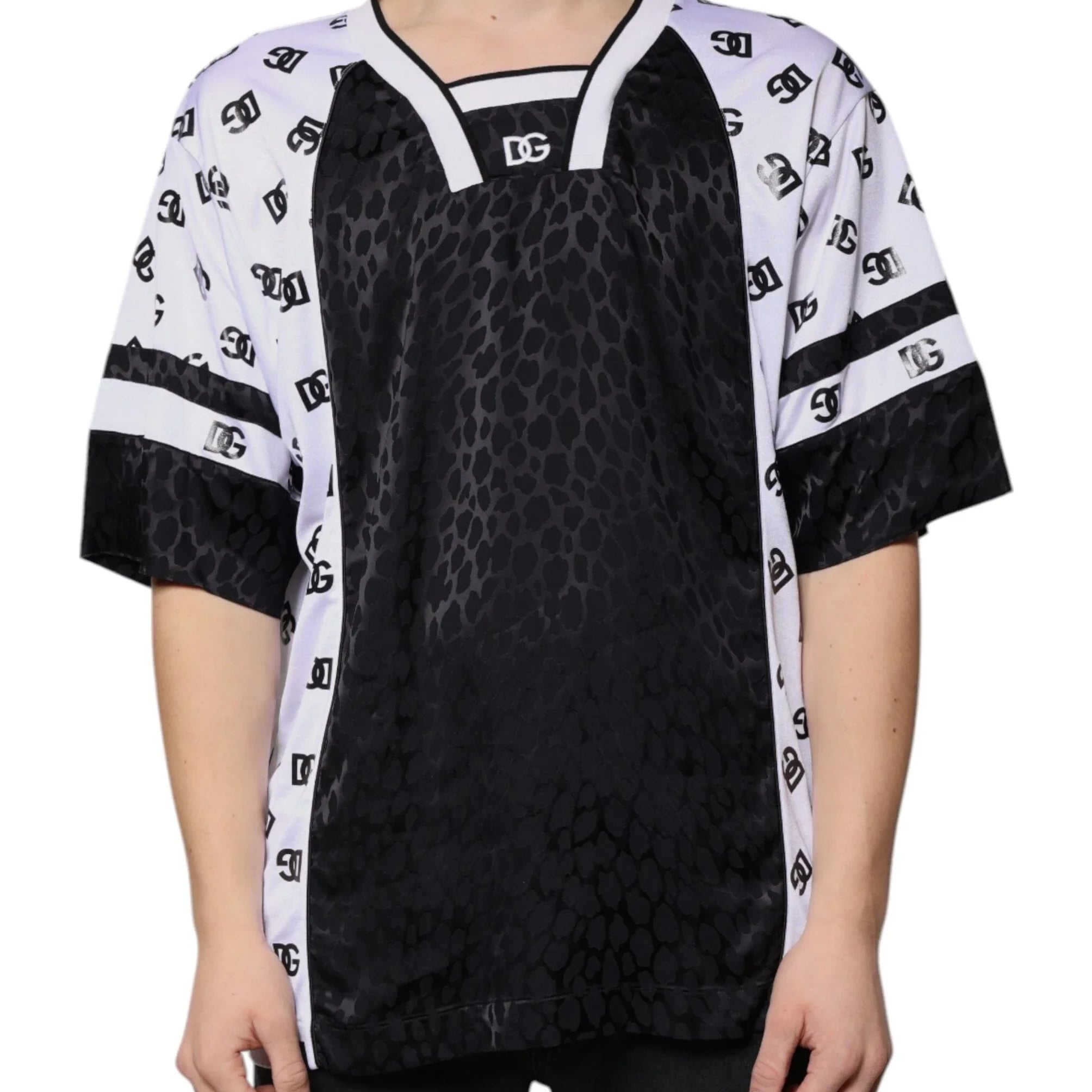 Dolce & Gabbana T-Shirts IT52 | XL Dolce & Gabbana Black White Logo Men Short Sleeves T-shirt