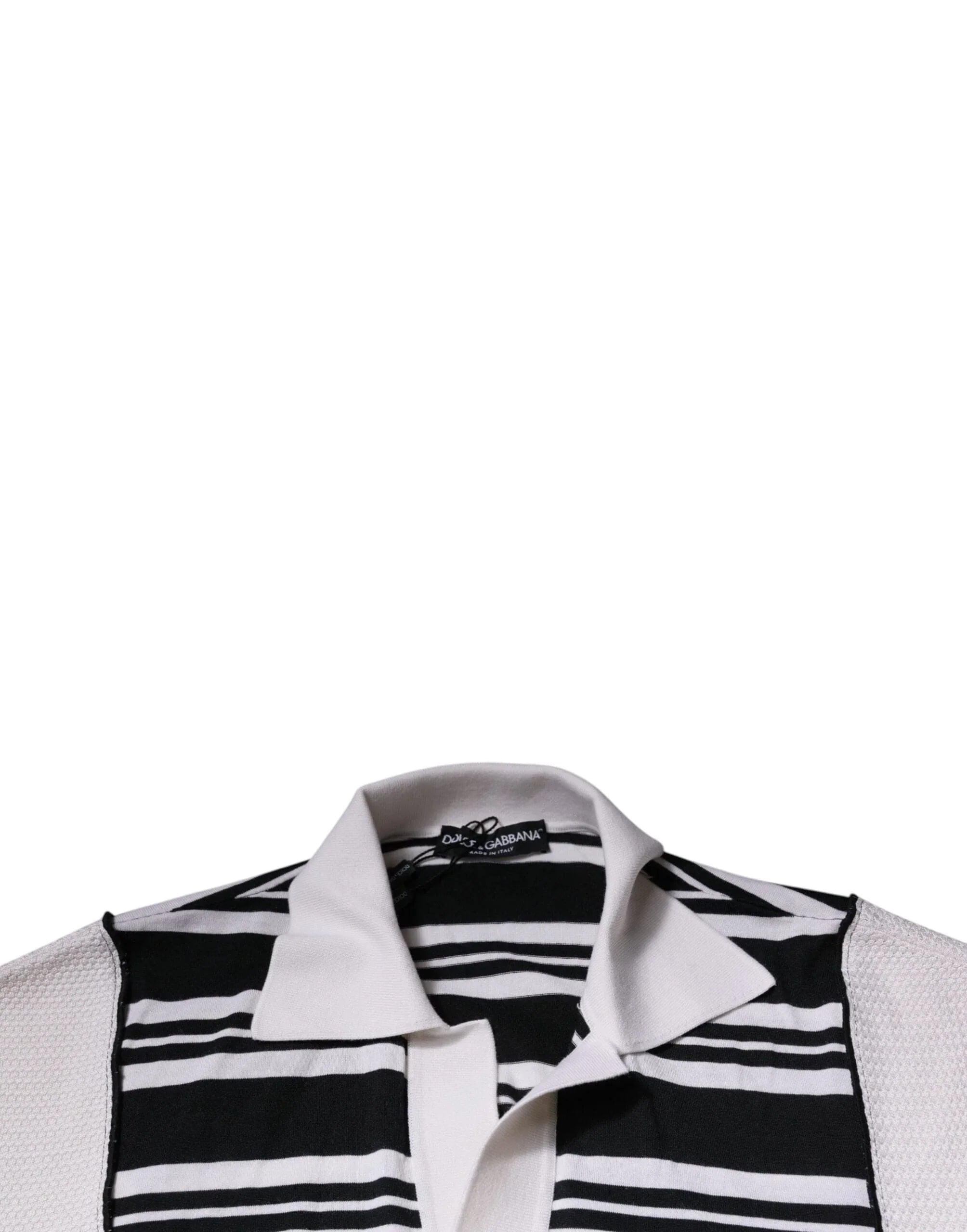 Dolce & Gabbana Premium Polos IT52 | XL Dolce & Gabbana Black White Stripes Collared Polo T-shirt