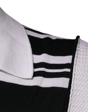 Dolce & Gabbana Premium Polos IT52 | XL Dolce & Gabbana Black White Stripes Collared Polo T-shirt