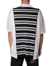 Dolce & Gabbana Premium Polos IT52 | XL Dolce & Gabbana Black White Stripes Collared Polo T-shirt