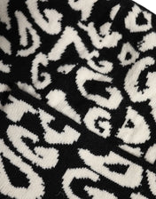 Dolce & Gabbana Dolce & Gabbana Black White Wool Knitted Winter Beanie Hat