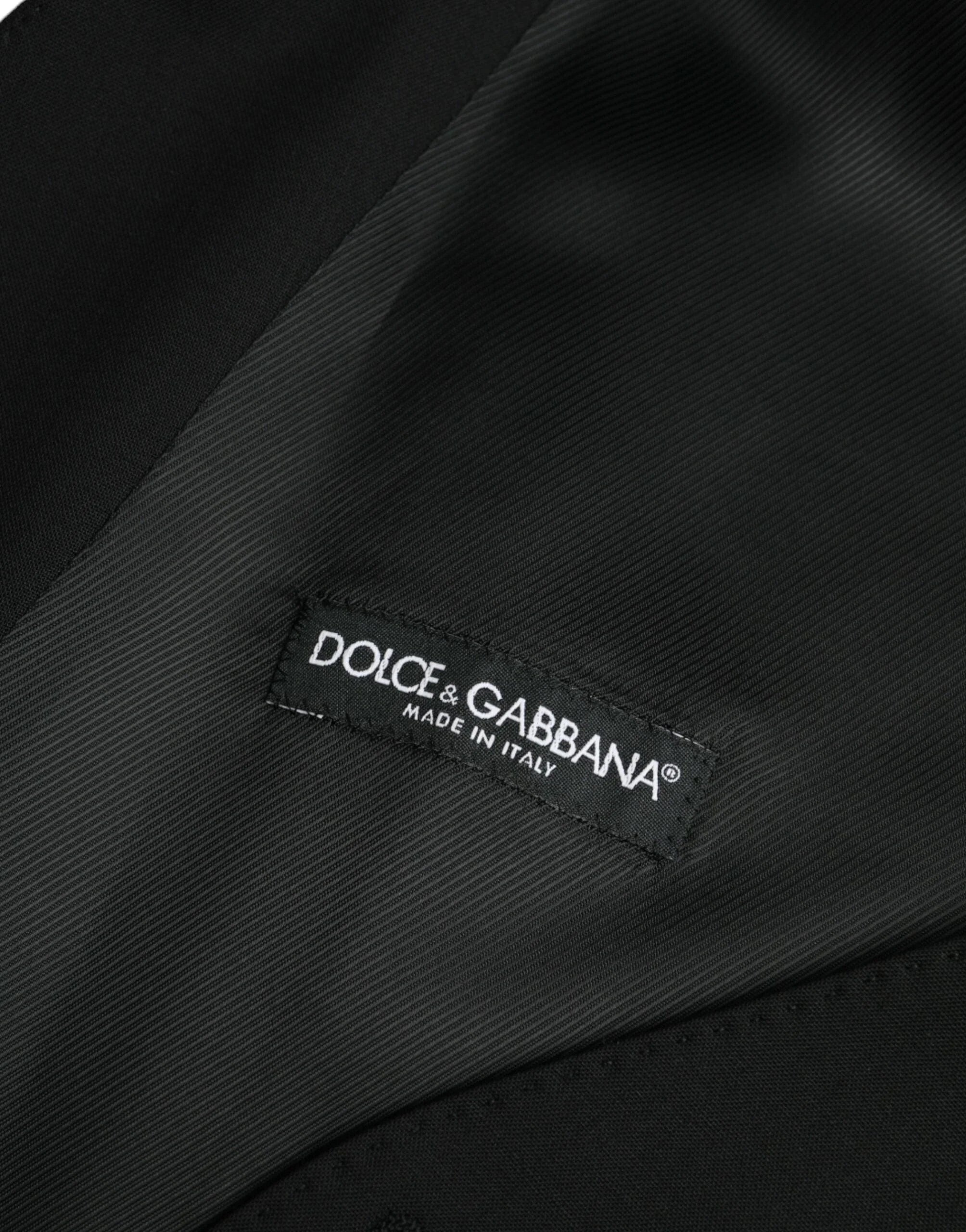 Dolce & Gabbana Formal Vests IT48 | M Dolce & Gabbana Black Wool Formal Dress Waistcoat Vest