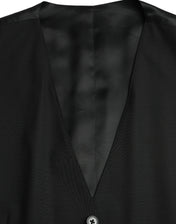 Dolce & Gabbana Formal Vests IT48 | M Dolce & Gabbana Black Wool Formal Dress Waistcoat Vest