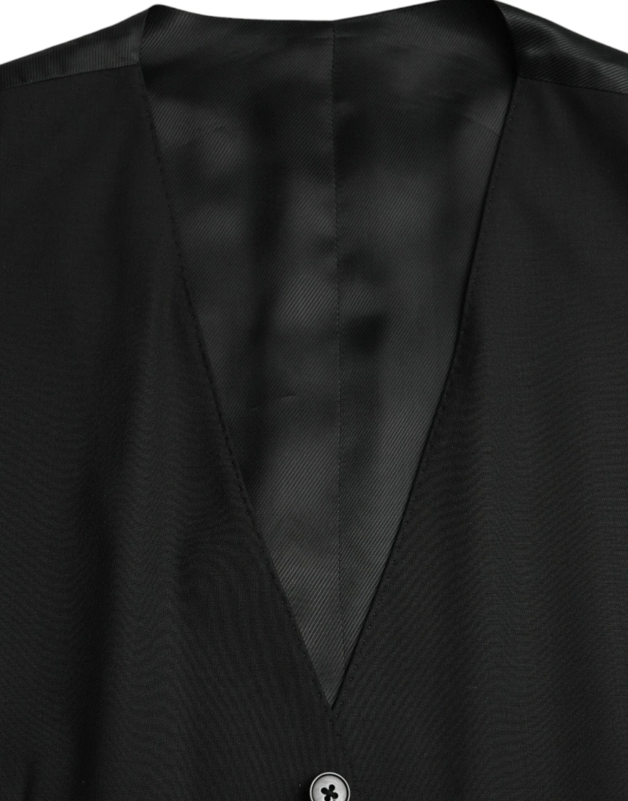 Dolce & Gabbana Formal Vests IT48 | M Dolce & Gabbana Black Wool Formal Dress Waistcoat Vest