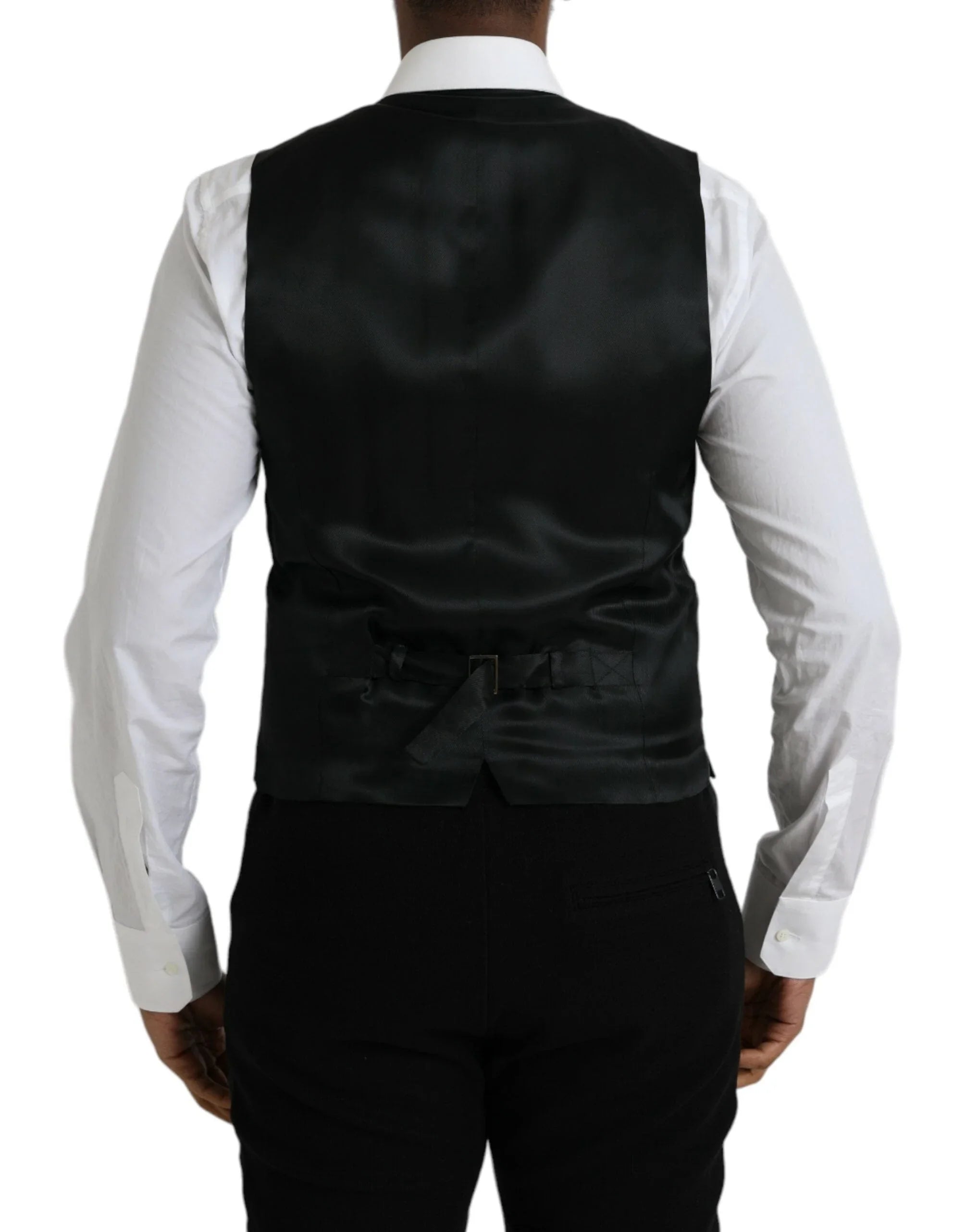 Dolce & Gabbana Formal Vests IT48 | M Dolce & Gabbana Black Wool Formal Dress Waistcoat Vest