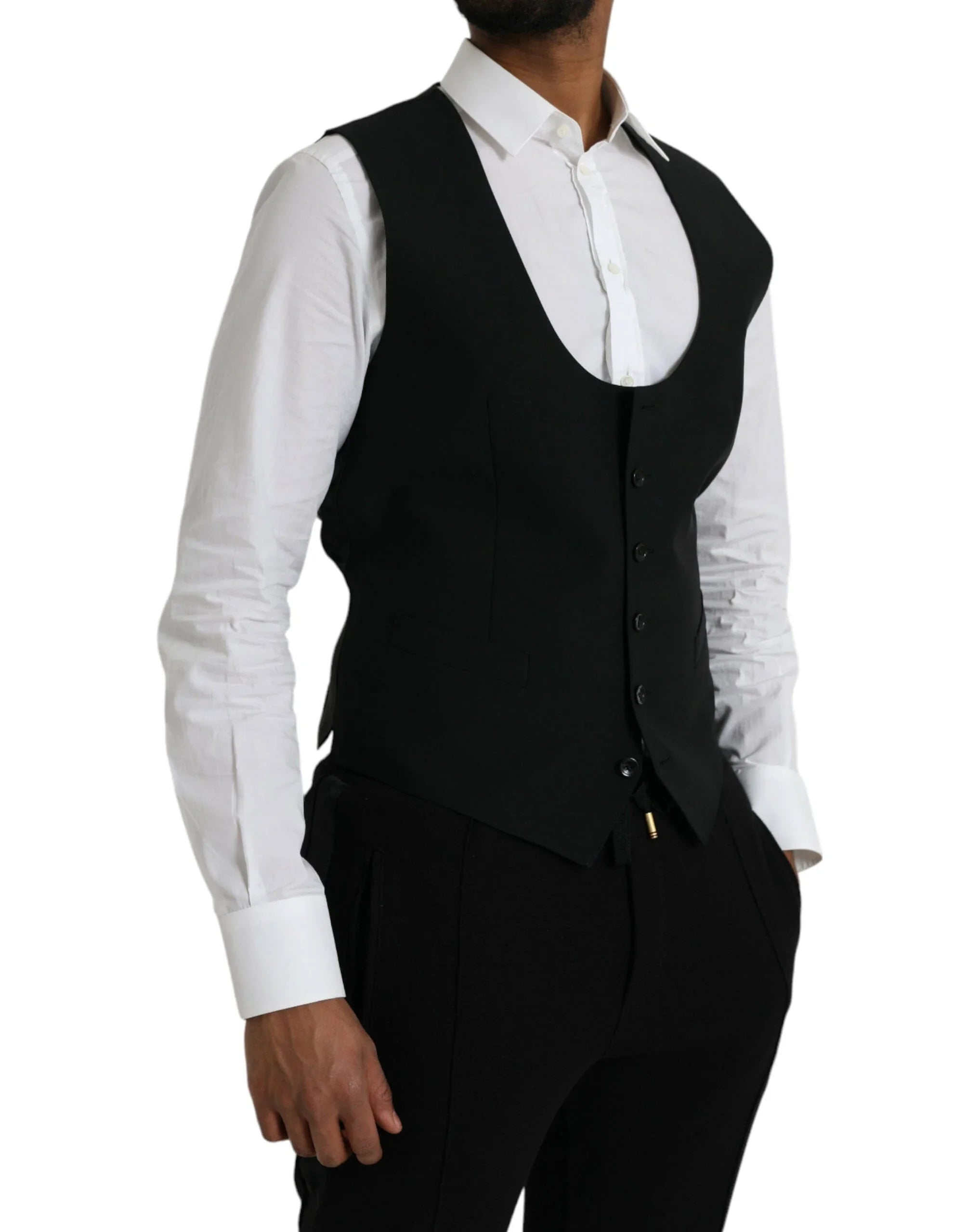 Dolce & Gabbana Waistcoat/Dress Vest IT50 | L Dolce & Gabbana Black Wool Waistcoat Dress Formal Vest