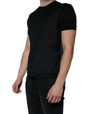 Dolce & Gabbana Waistcoat/Dress Vest IT52 | XL Dolce & Gabbana Black Wool Waistcoat Dress Formal Vest