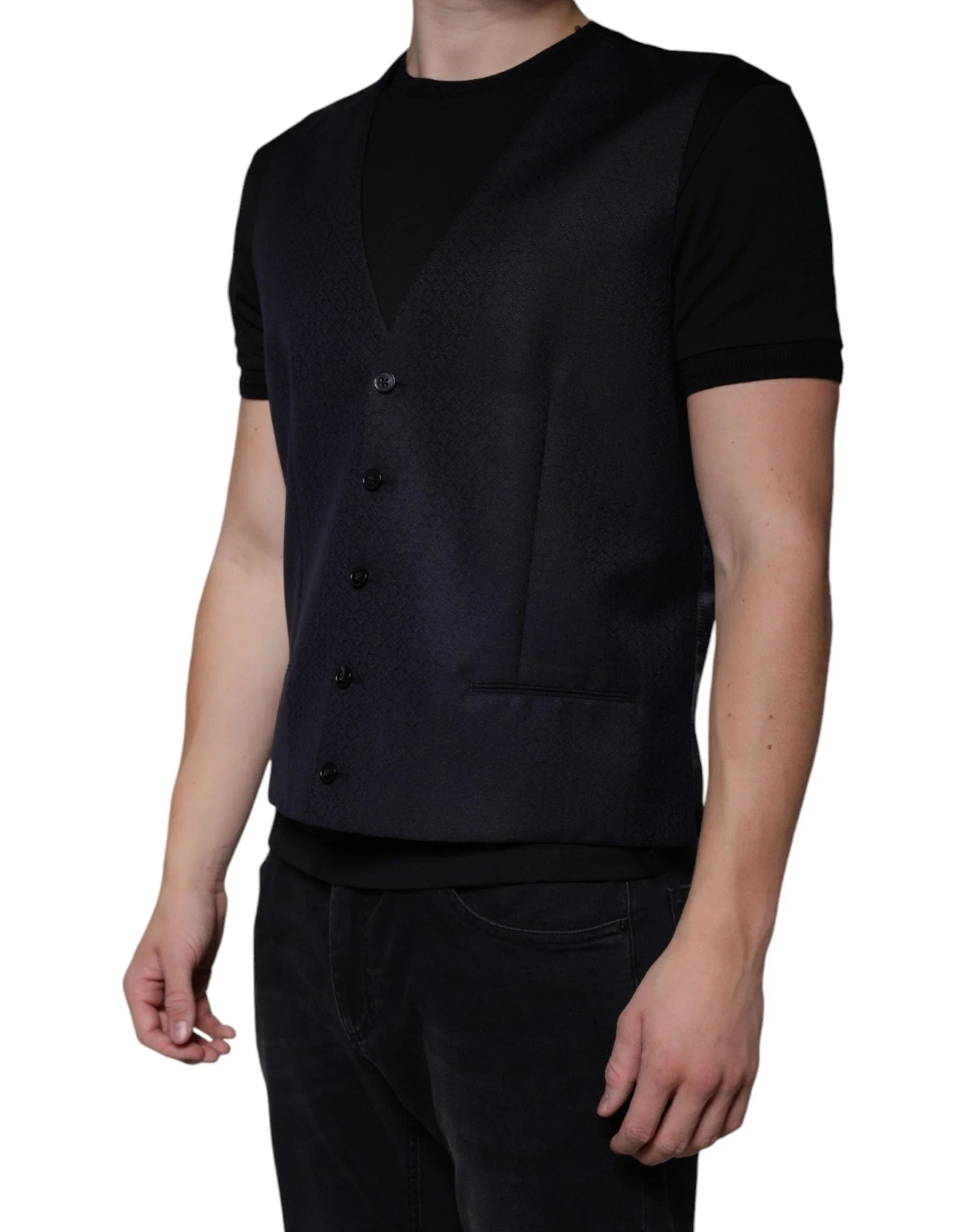 Dolce & Gabbana Waistcoat/Dress Vest IT54 | XL Dolce & Gabbana Black Wool Waistcoat Dress Formal Vest