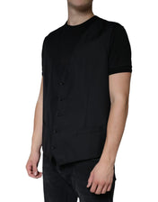 Dolce & Gabbana Waistcoat/Dress Vest IT60 | 3XL Dolce & Gabbana Black Wool Waistcoat Dress Formal Vest
