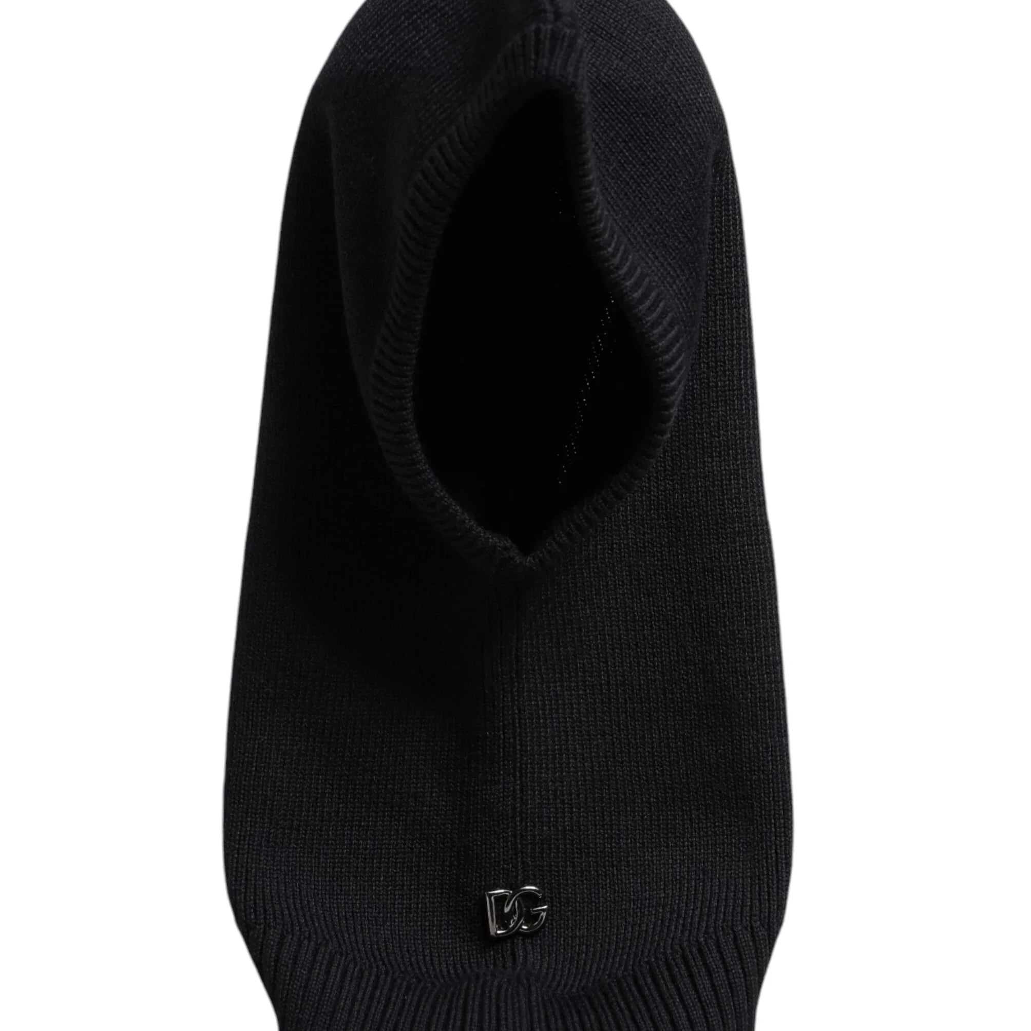 Dolce & Gabbana Dolce & Gabbana Black Wool Whole Head Wrap Balaclava Hat