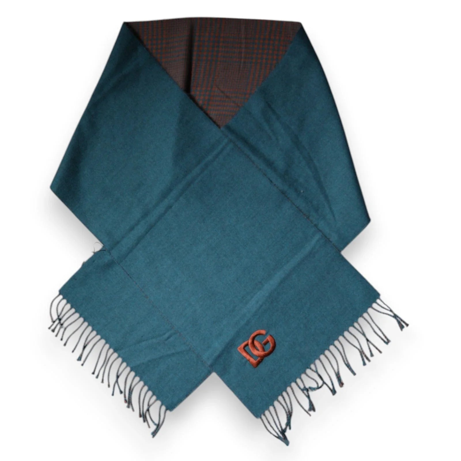 Dolce & Gabbana Dolce & Gabbana Blue Green Wool Fringes Wrap Shawl Scarf