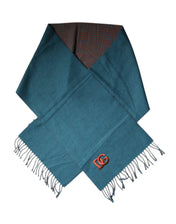Dolce & Gabbana Dolce & Gabbana Blue Green Wool Fringes Wrap Shawl Scarf