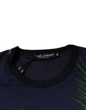 Dolce & Gabbana T-Shirts Dolce & Gabbana Blue Tree Print CrewNeck Short Sleeve T-shirt