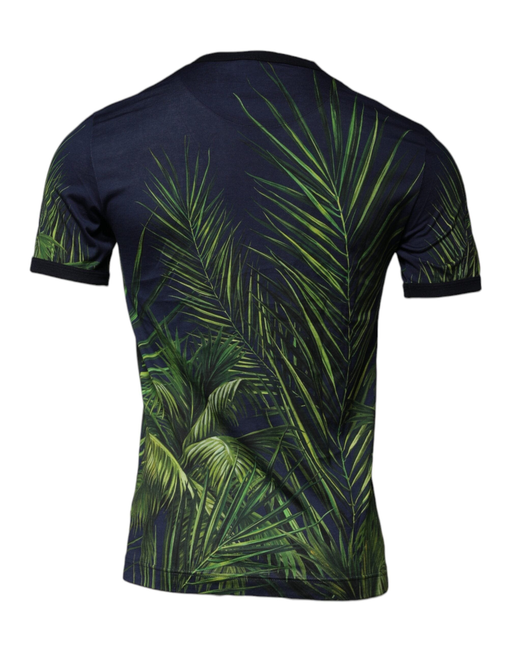 Dolce & Gabbana T-Shirts Dolce & Gabbana Blue Tree Print CrewNeck Short Sleeve T-shirt