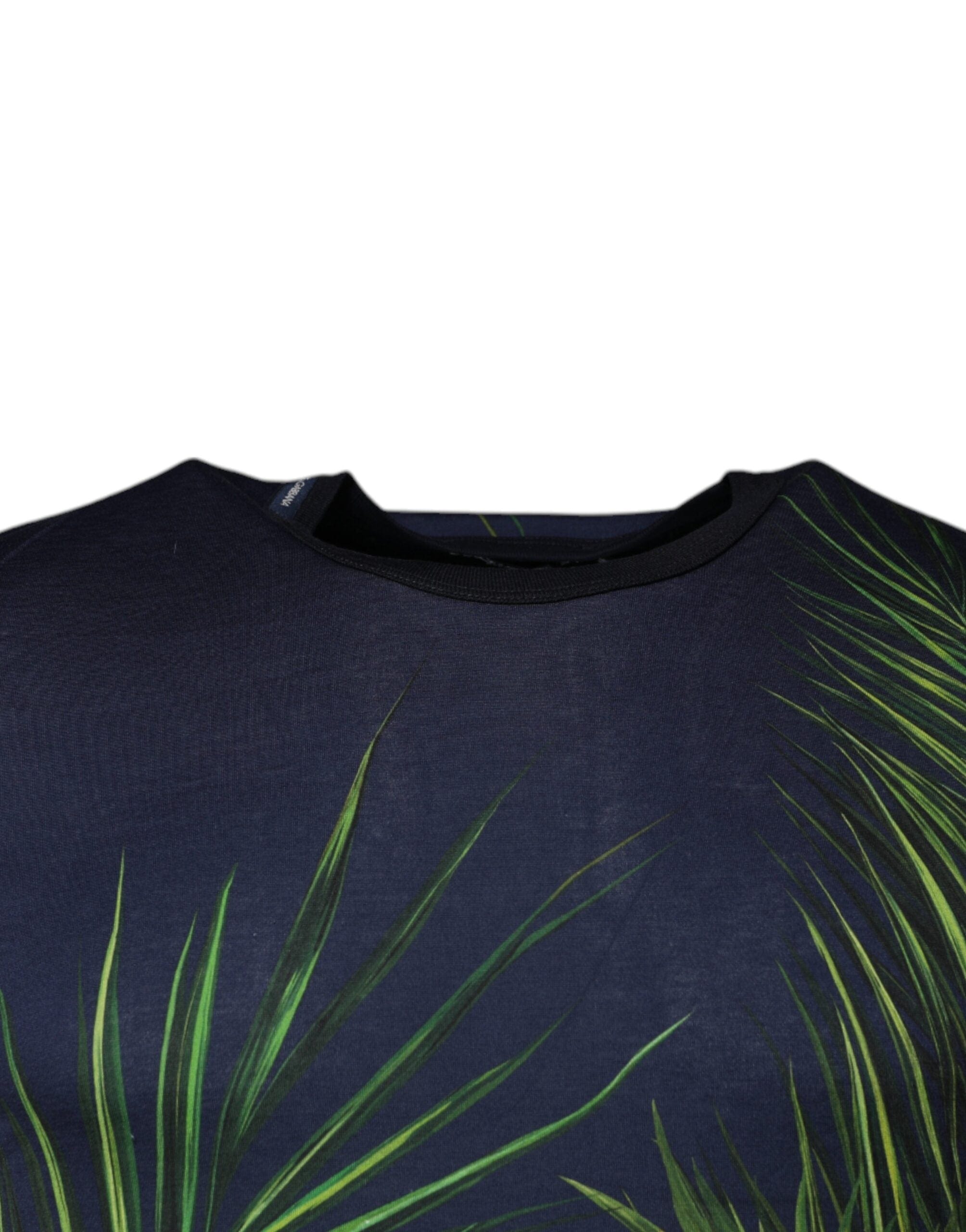 Dolce & Gabbana T-Shirts Dolce & Gabbana Blue Tree Print CrewNeck Short Sleeve T-shirt