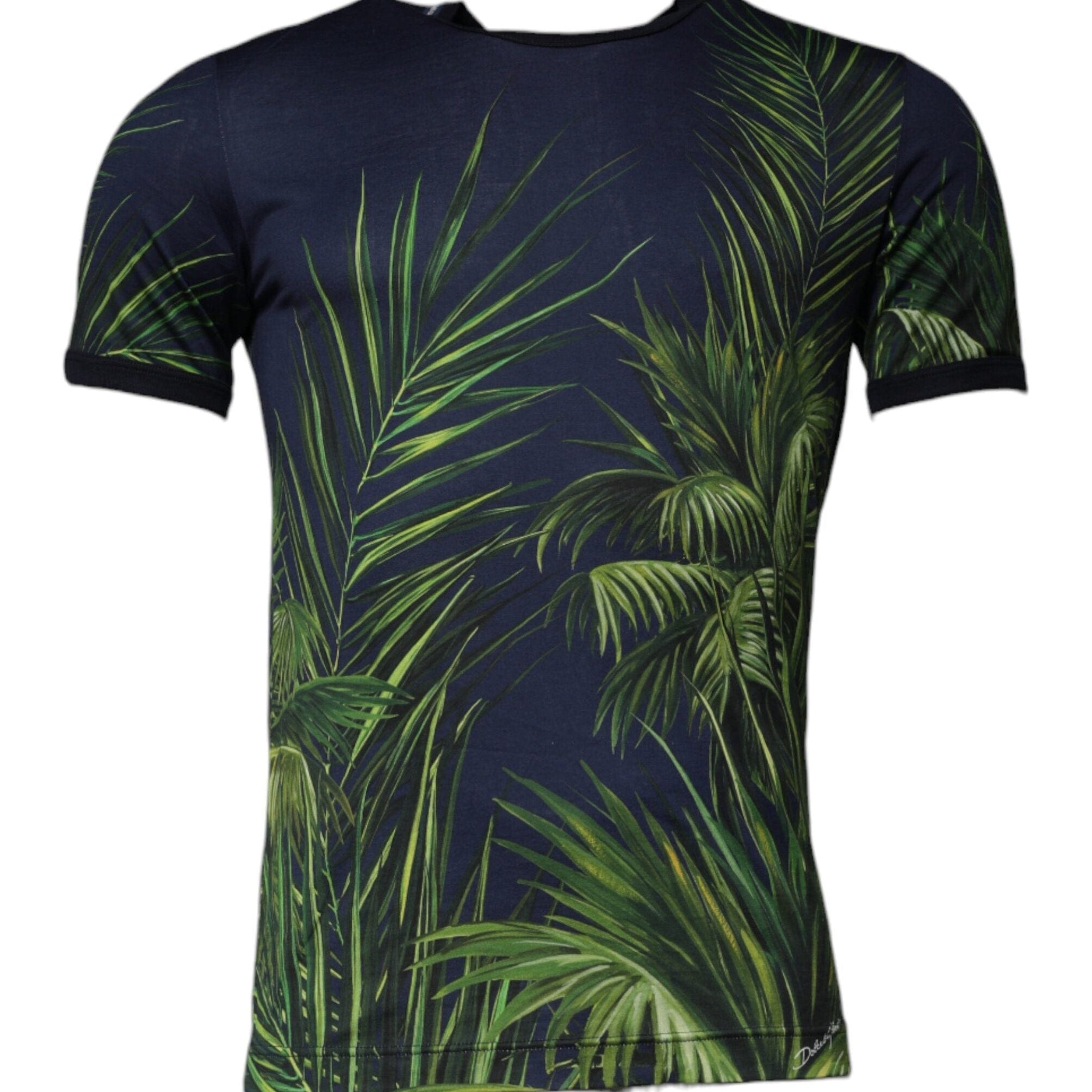 Dolce & Gabbana T-Shirts Dolce & Gabbana Blue Tree Print CrewNeck Short Sleeve T-shirt