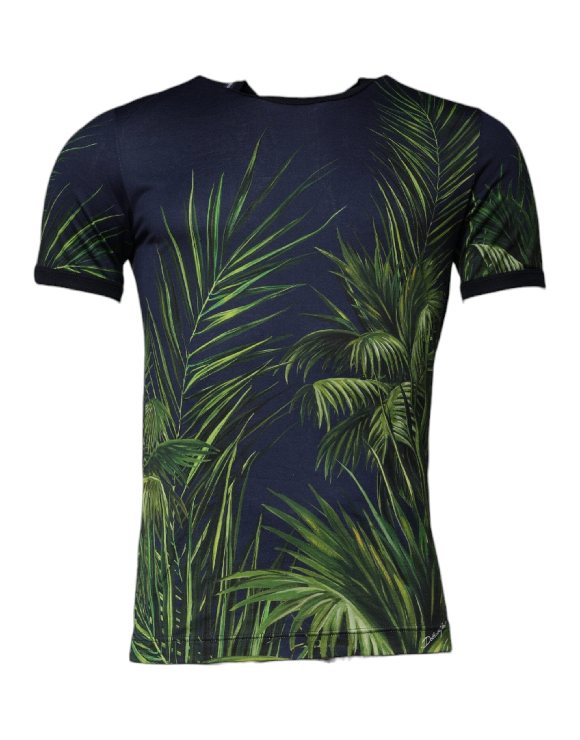 Dolce & Gabbana T-Shirts Dolce & Gabbana Blue Tree Print CrewNeck Short Sleeve T-shirt