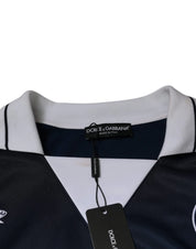 Dolce & Gabbana T-Shirts IT48 | M Dolce & Gabbana Blue White Milano Long Sleeve Jersey T-shirt