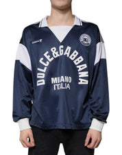 Dolce & Gabbana T-Shirts IT48 | M Dolce & Gabbana Blue White Milano Long Sleeve Jersey T-shirt