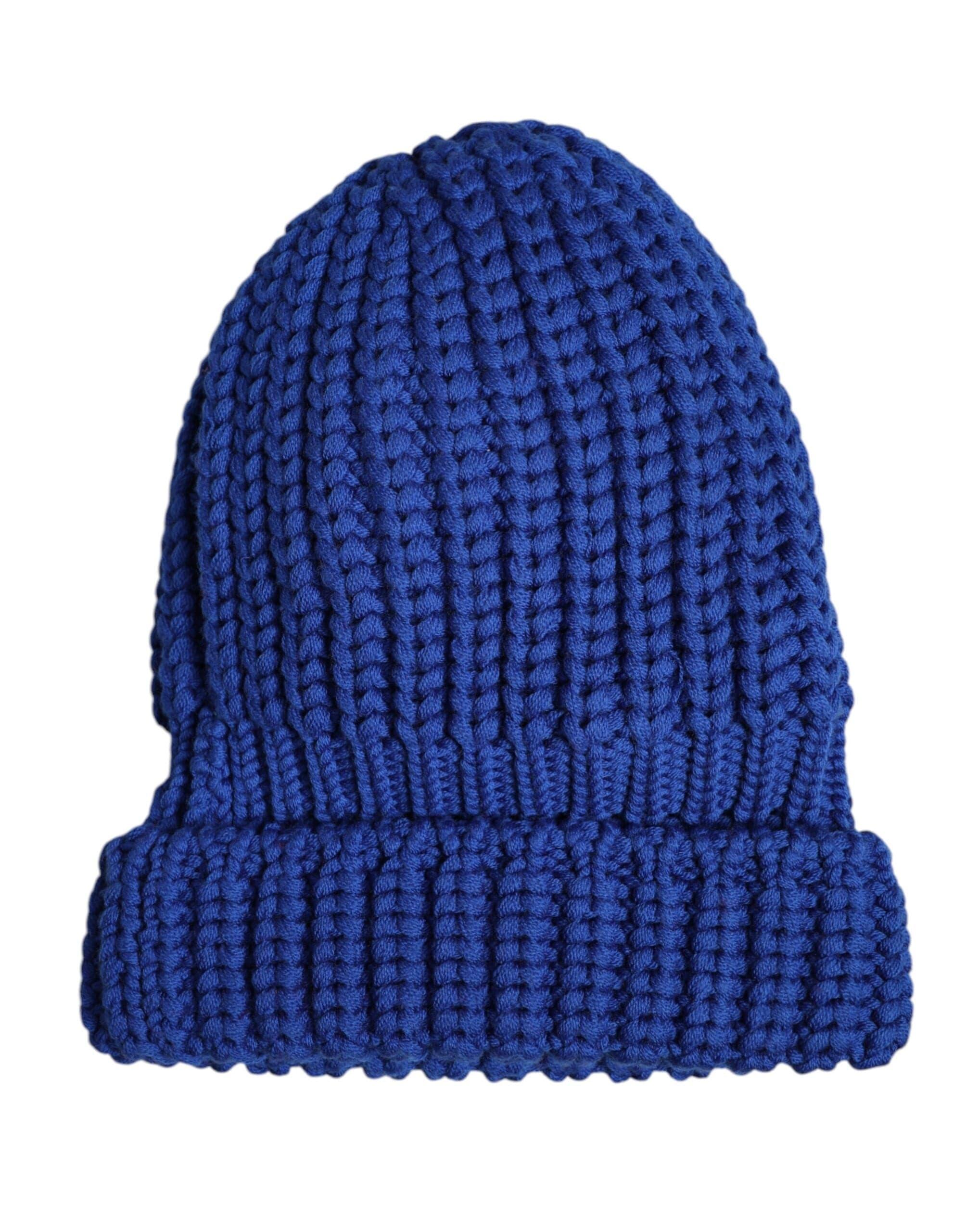 Dolce & Gabbana Dolce & Gabbana Blue Wool Knitted Winter Beanie Hat