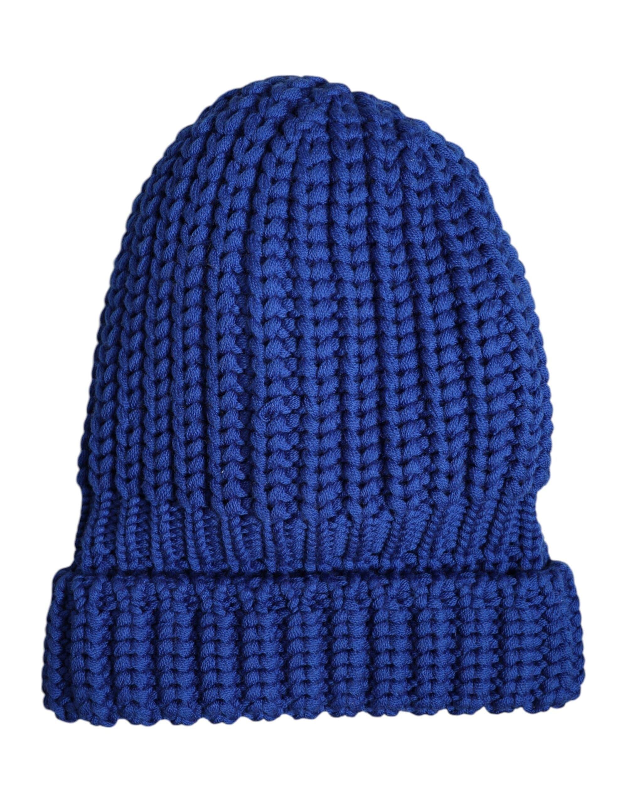 Dolce & Gabbana Dolce & Gabbana Blue Wool Knitted Winter Beanie Hat