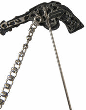 Dolce & Gabbana Brooches Dolce & Gabbana Brass Copper Silk Revolver Gun Men Brooch Lapel Pin