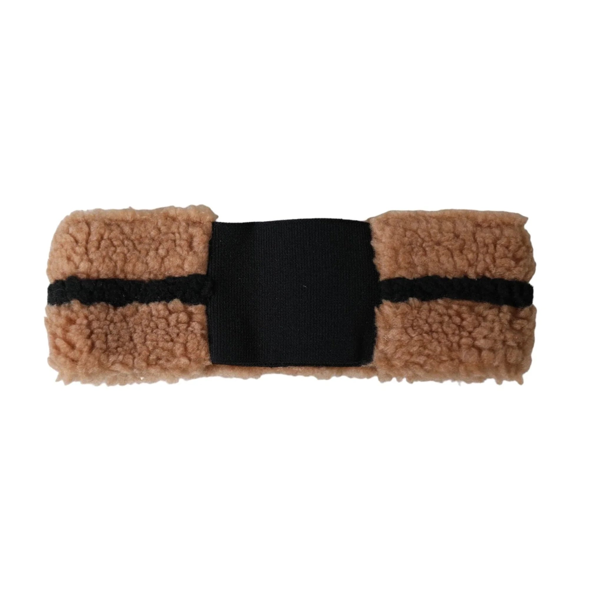 Dolce & Gabbana Beanies Dolce & Gabbana Brown Black Fleece Wool Head Band Hat Men