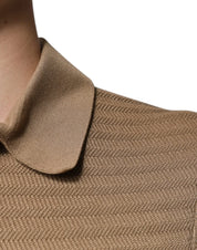 Dolce & Gabbana Premium Polos IT44 | XS Dolce & Gabbana Brown Collared Short Sleeves Polo T-shirt