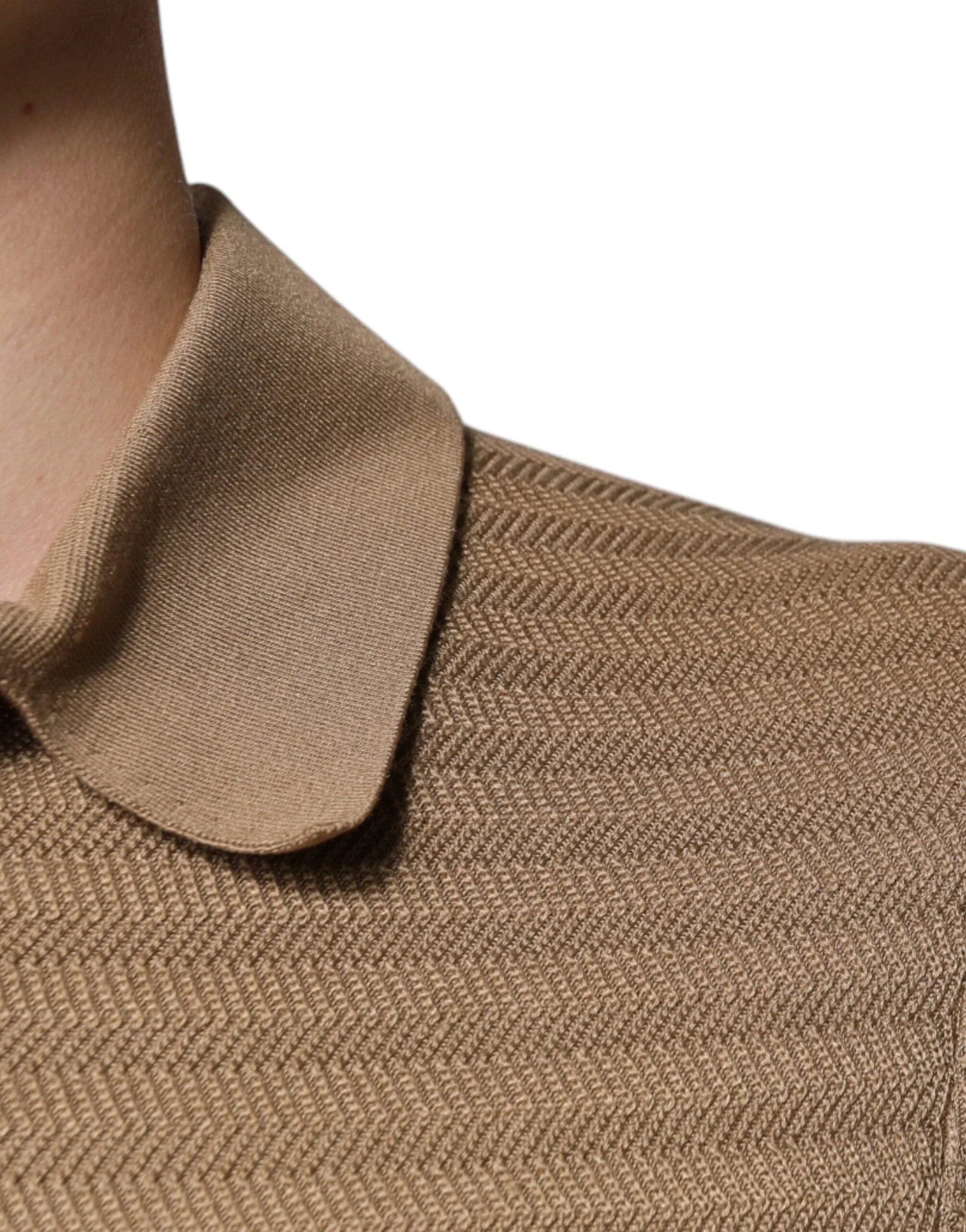 Dolce & Gabbana Premium Polos IT44 | XS Dolce & Gabbana Brown Collared Short Sleeves Polo T-shirt