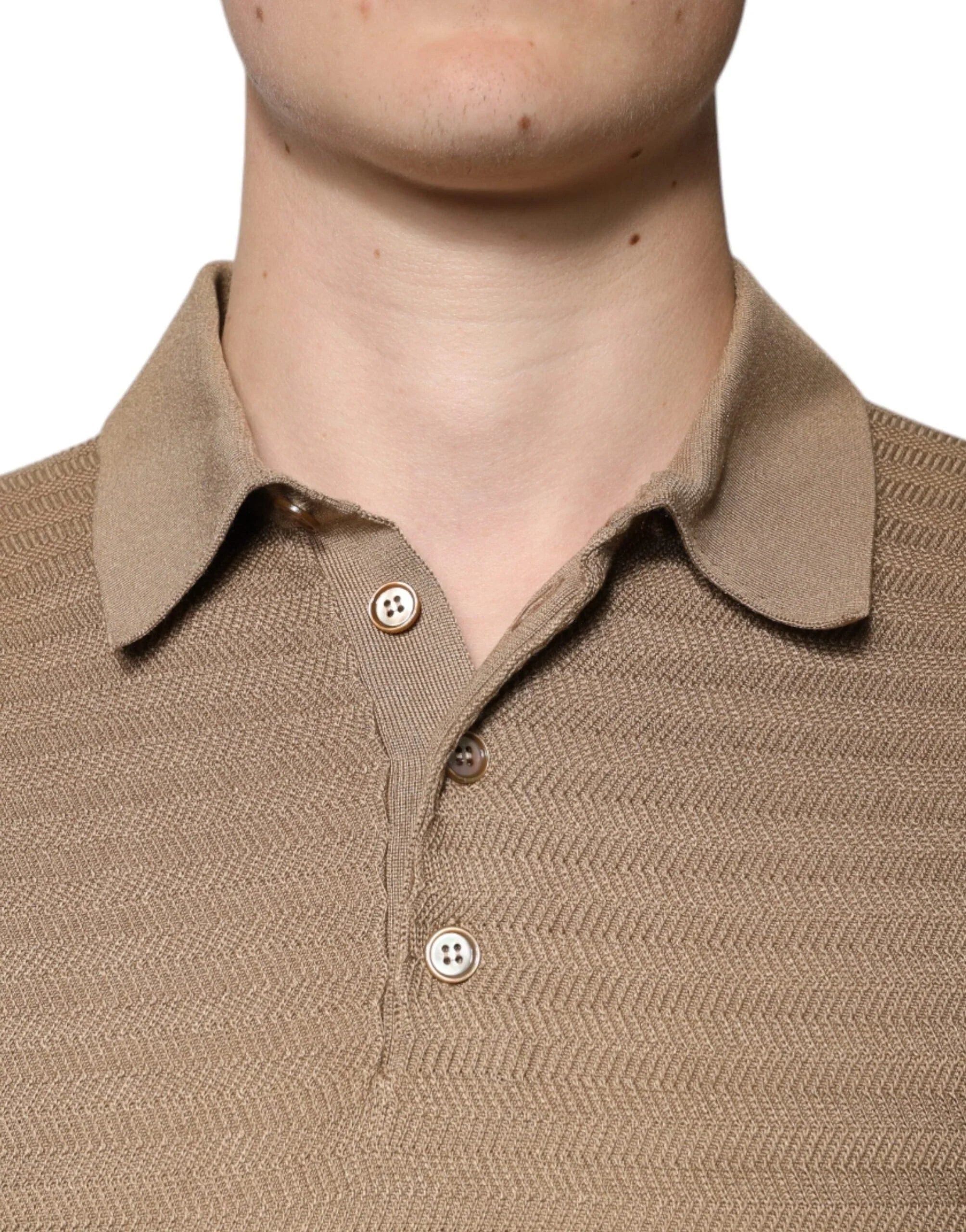Dolce & Gabbana Premium Polos IT44 | XS Dolce & Gabbana Brown Collared Short Sleeves Polo T-shirt