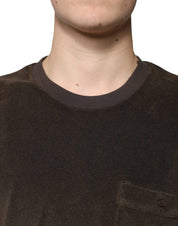 Dolce & Gabbana T-Shirts IT48 | M Dolce & Gabbana Brown Cotton Crew Neck Short Sleeves T-shirt