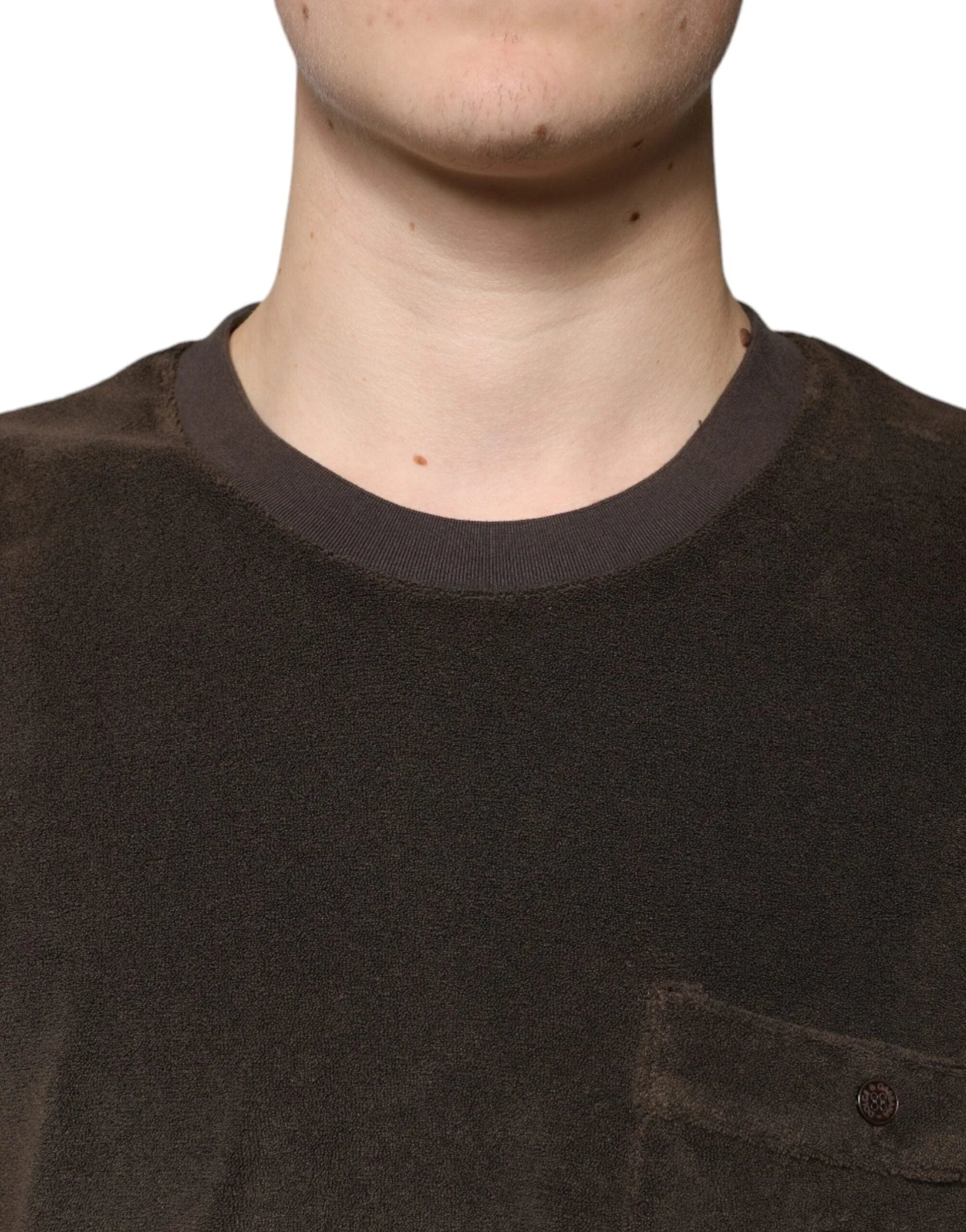 Dolce & Gabbana T-Shirts IT48 | M Dolce & Gabbana Brown Cotton Crew Neck Short Sleeves T-shirt