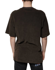 Dolce & Gabbana T-Shirts IT48 | M Dolce & Gabbana Brown Cotton Crew Neck Short Sleeves T-shirt